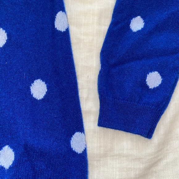 Talbots Cashmere Blue Polka Dot Sweater (SW2) - Picture 4 of 5